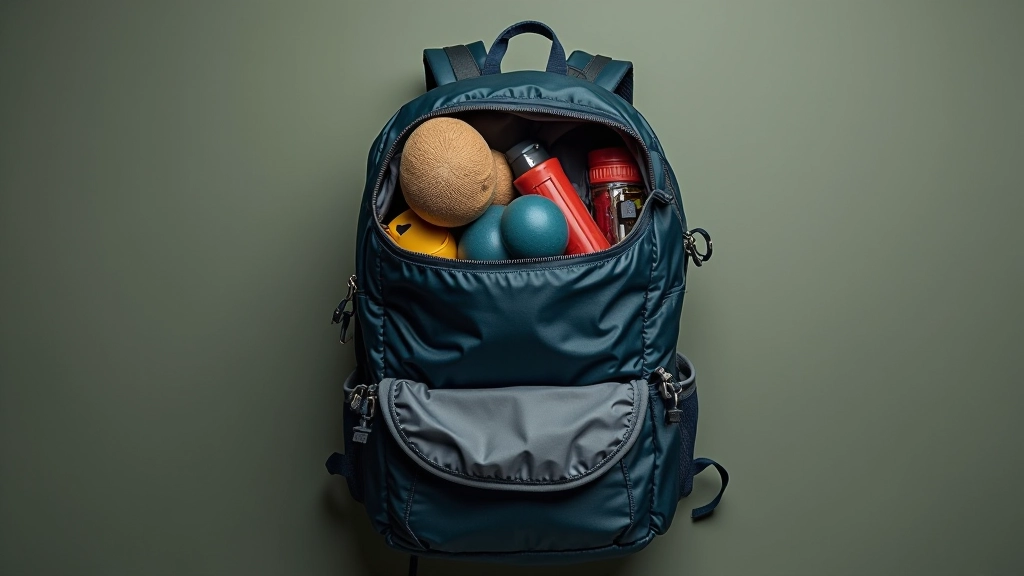 Hiking backpack open with organized gear compartments showing proper packing arrangement